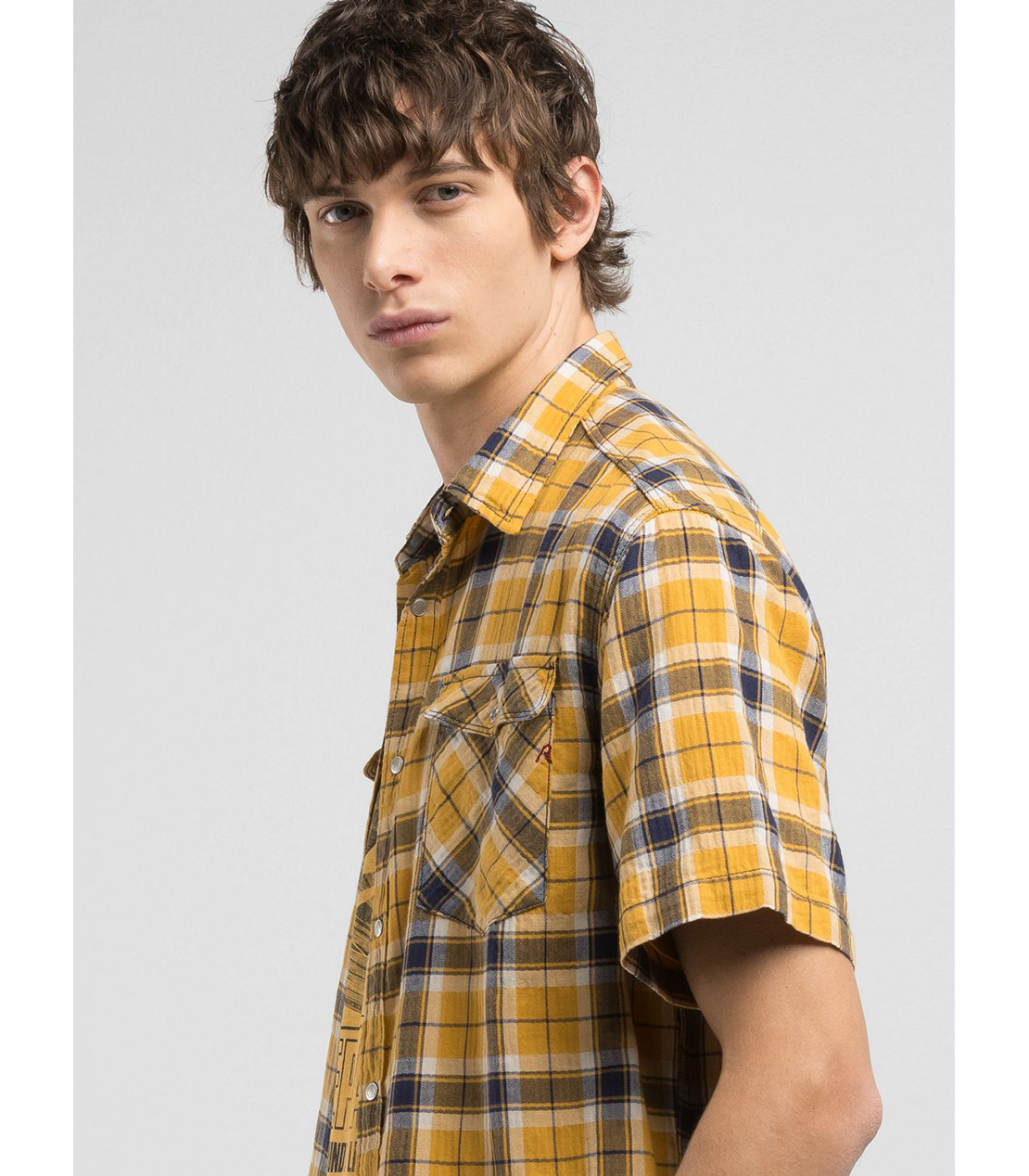 クリンクルチェック半袖シャツ 詳細画像 イエローホワイト 7